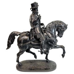 Antique Alfred-Emilien O'hara, Comte De Nieuwerkerke Equestrian Bronze