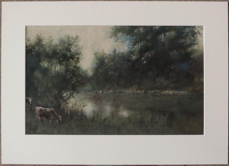 Grazing Cows - Painting by Alfred Farnsworth