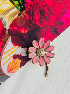 Alfred Filippe Crown Trifari Iconic Rare Gold Pink Blossom Daisy Flourish Brooch