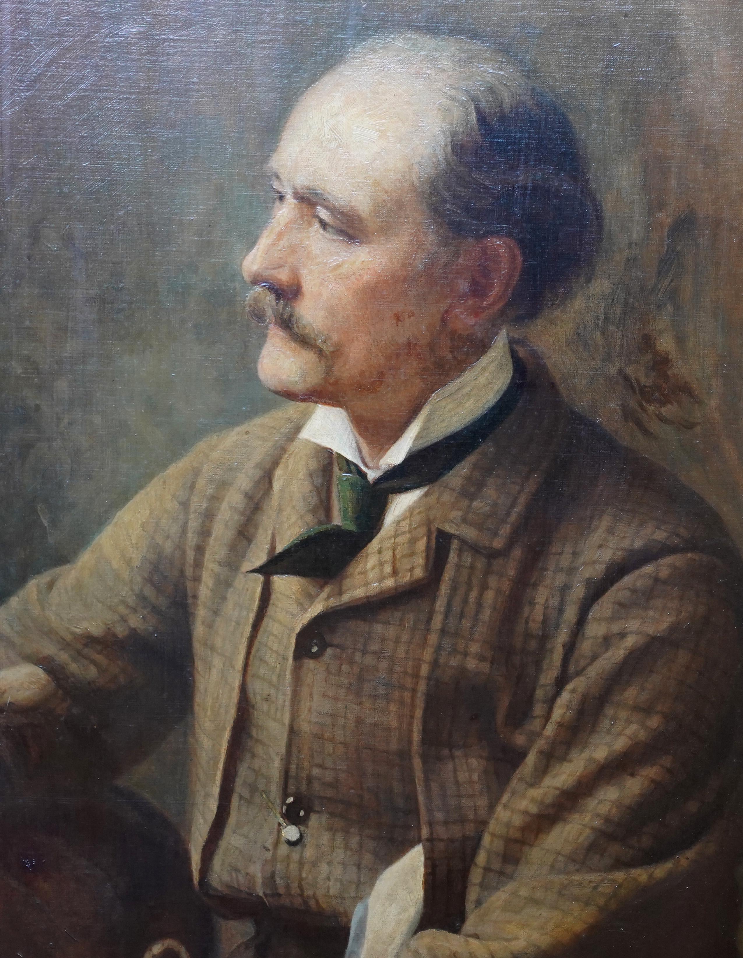 Portrait de Charles Francis Montresor 1825-98 - Peinture à l'huile d'art victorien britannique - Réalisme Painting par Alfred Fitzwalter Grace