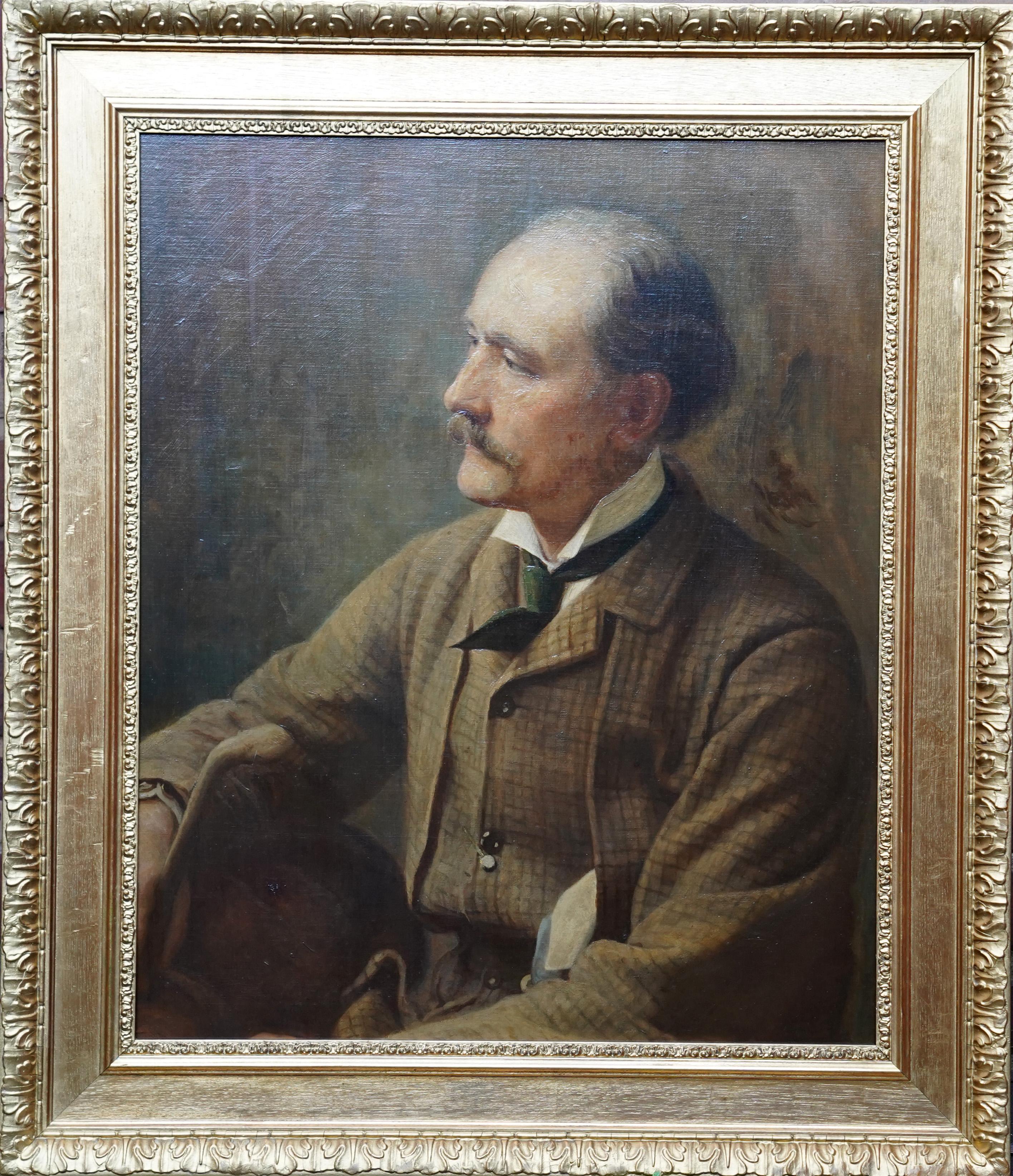 Portrait Painting Alfred Fitzwalter Grace - Portrait de Charles Francis Montresor 1825-98 - Peinture à l'huile d'art victorien britannique