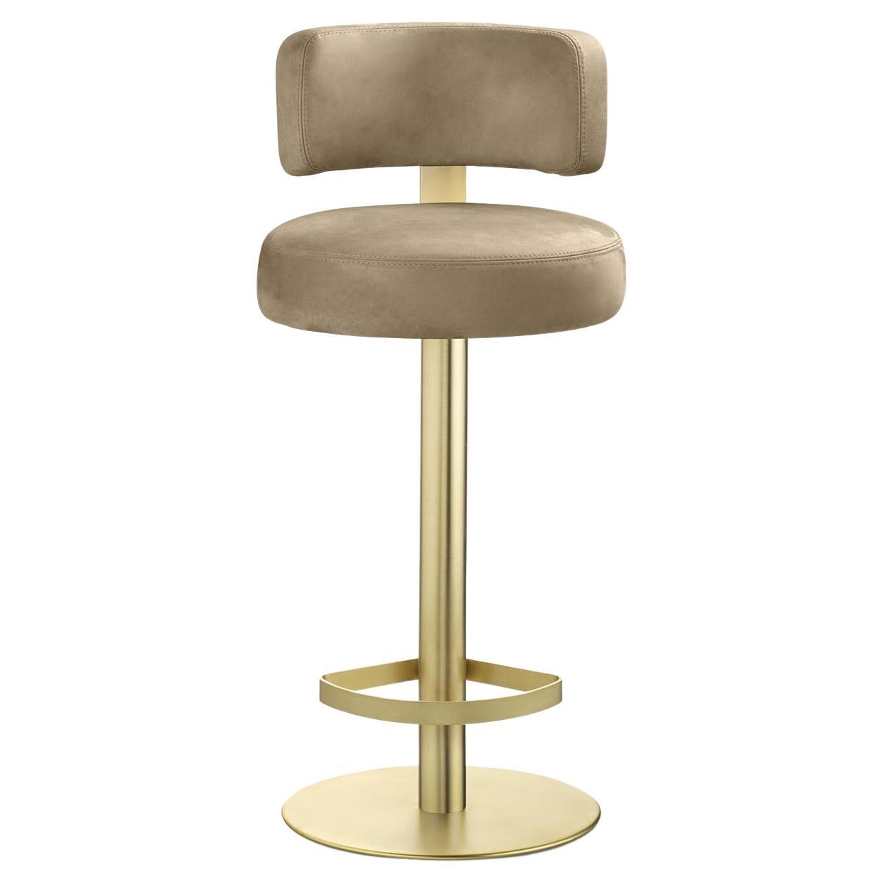Alfred fixed Gold Bar Stool For Sale