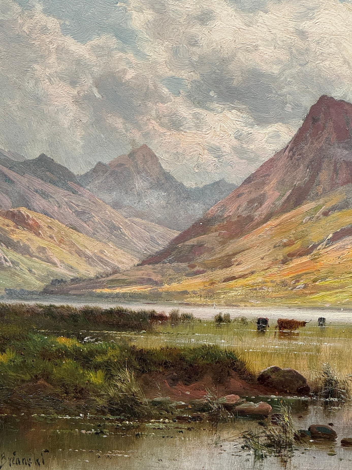 Alfred Fontville de Breanski (British, 1877–1957)
Scottish Loch Scene, oil on canvas, circa 1880

This sweeping Highland view, painted in the robust and luminous manner of Alfred Fontville de Breanski, captures the wild beauty of Scotland’s