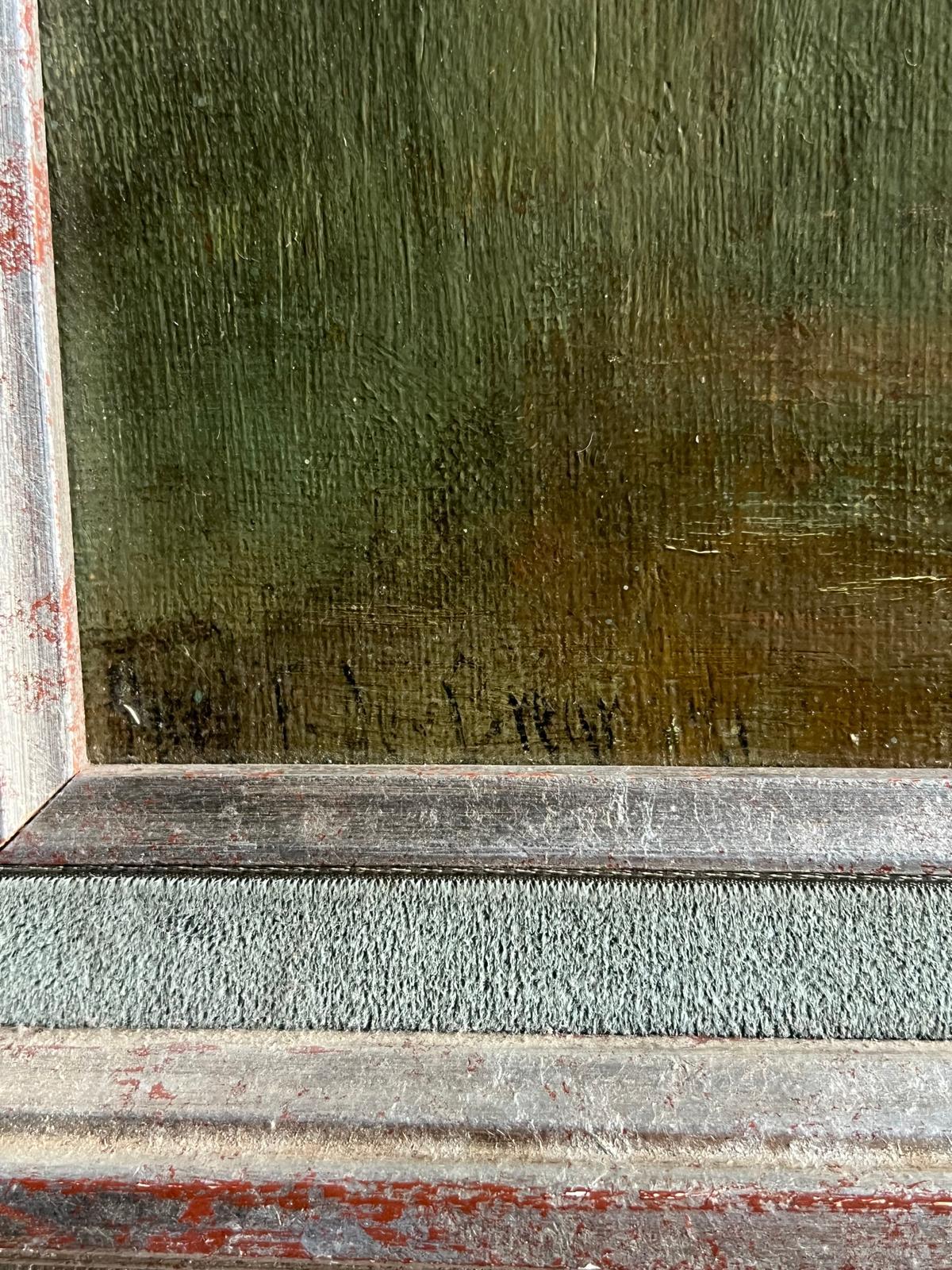 Antico bovino scozzese delle Highlands al tramonto Pittura ad olio d'atmosfera in vendita 2