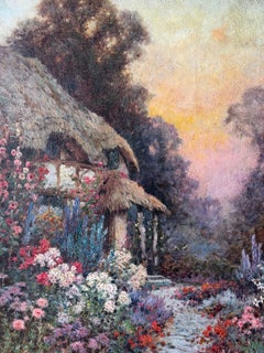 Anfang des 20. Jahrhunderts Impressionistische englische Cottage-Gartenlandschaft
