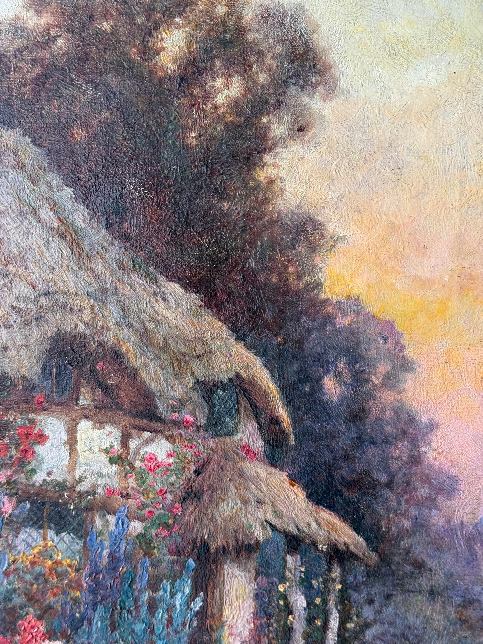 Paesaggio del giardino del cottage English Impressionist dell'inizio del XX secolo in vendita 3