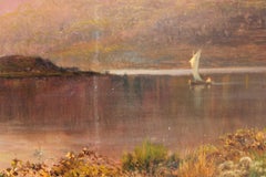 "North Wales, No. 667" Landscape Painting with Pink and Orange Tones