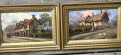 Victorian Oil Street Scene William Shakespeare's Birth Place Stratford on Avon
