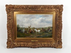 Alfred Friedländer (1860-1933), Escena de género con elegante compañía&Contador de la suerte