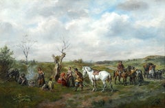 Alfred Friedländer (1860-1933), Escena de género con elegante compañía&Contador de la suerte