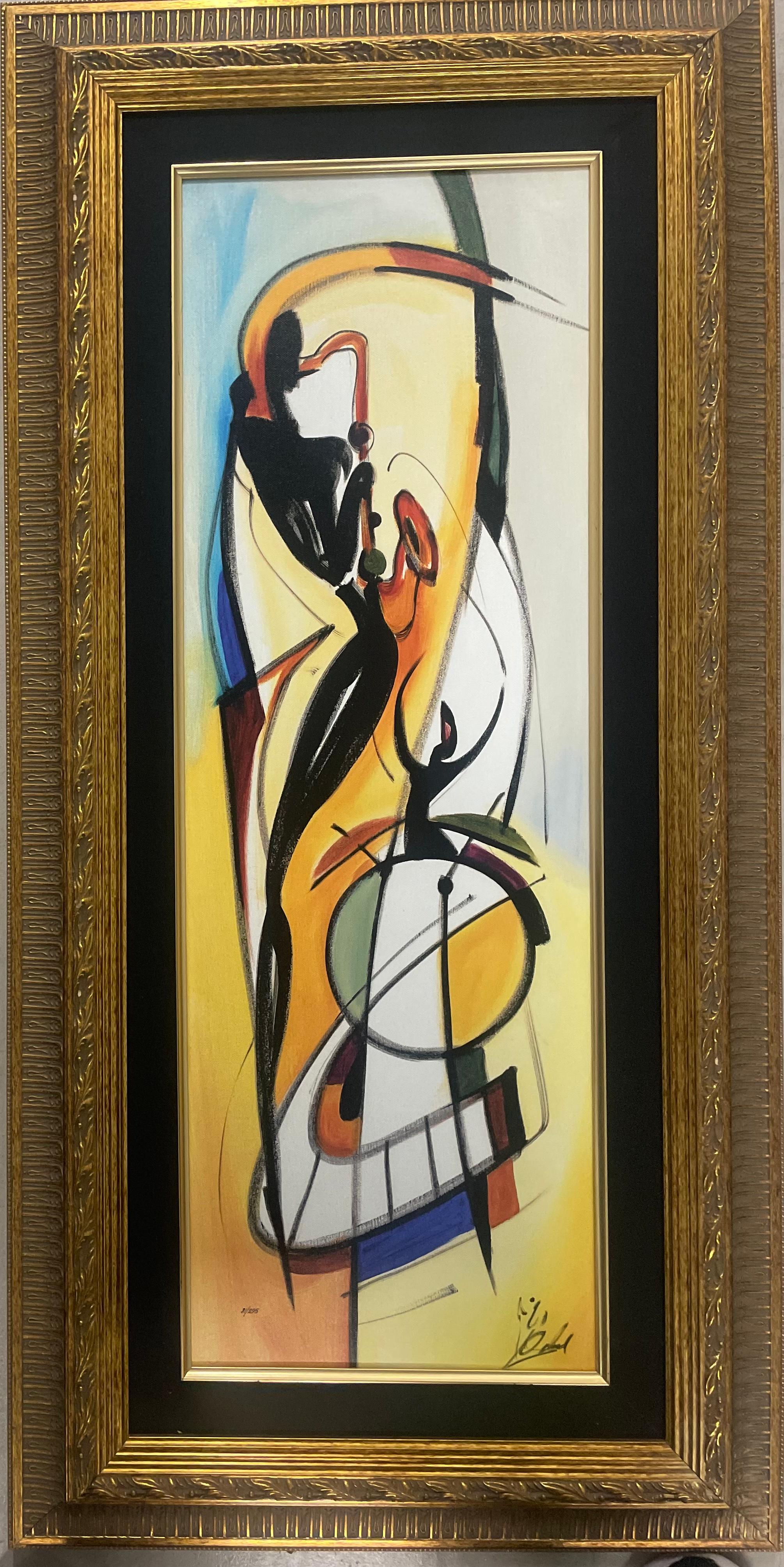 “ebony sax” - Print by Alfred Gockel