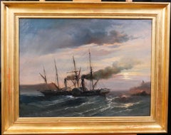 Bateaux anglais au coucher du soleil