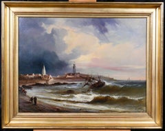 Naufrage d'un bateau au coucher du soleil