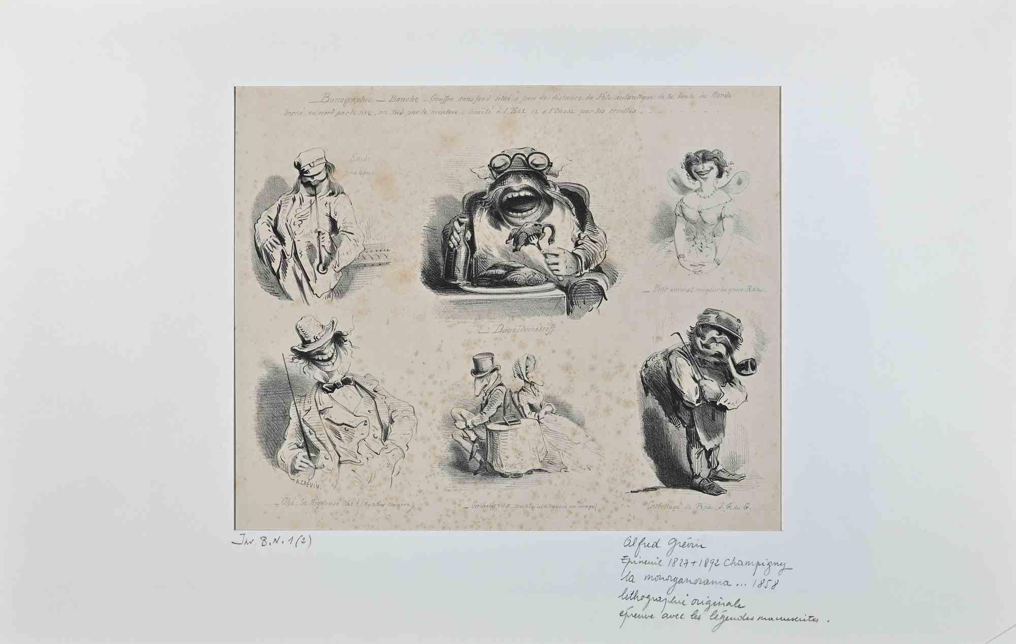 Animals - Original Lithograph by Alfred Grévin - Late-19 Century - Print by Alfred Grevin