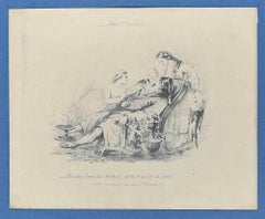 Servir la majesté  - Lithographie originale de A. Grevin - fin du XIXe siècle