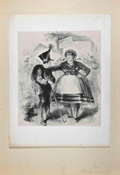 The Greeting - Lithographies originales de A. Grevin - fin du XIXe siècle