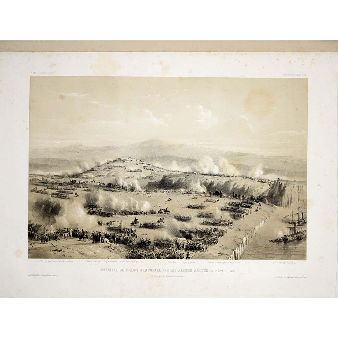 1854 gravure de A. Provost - Bataille de l'Alma - Guerre de Crimée