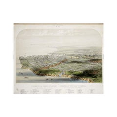 Circa 1850 panoramic engraving by Alfred Guesdon - Theatre of the Crimean War