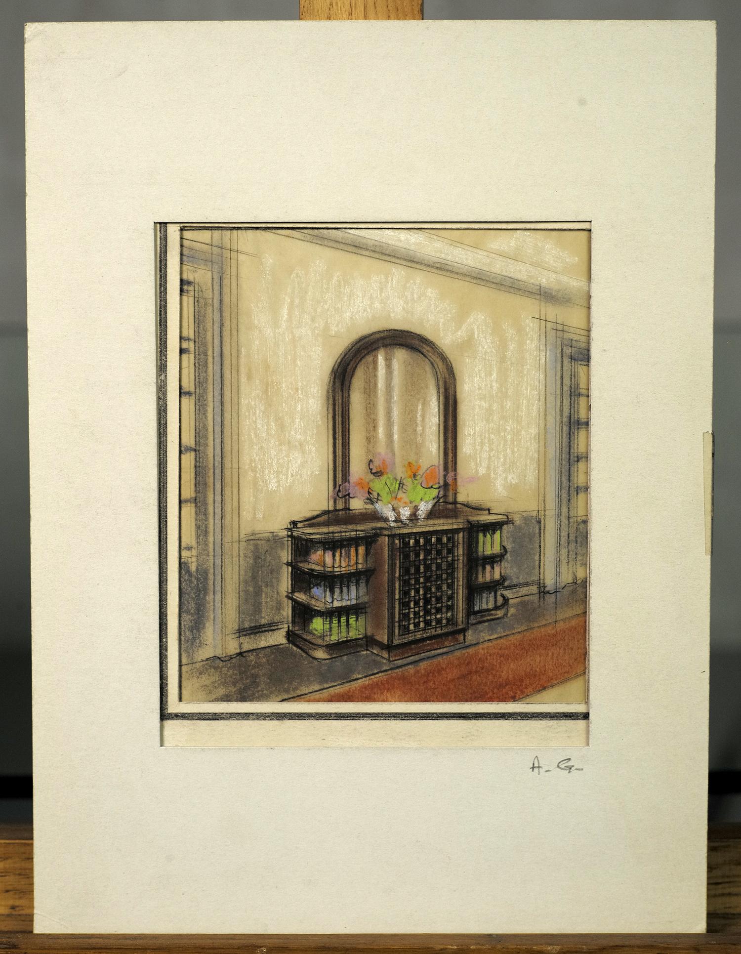 Mid-20th Century Alfred Guyard, Original Decoration Projects, France, 1930 For Sale