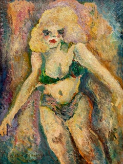Portrait abstrait semi-nu d'une femme dans un état de non-vêtement