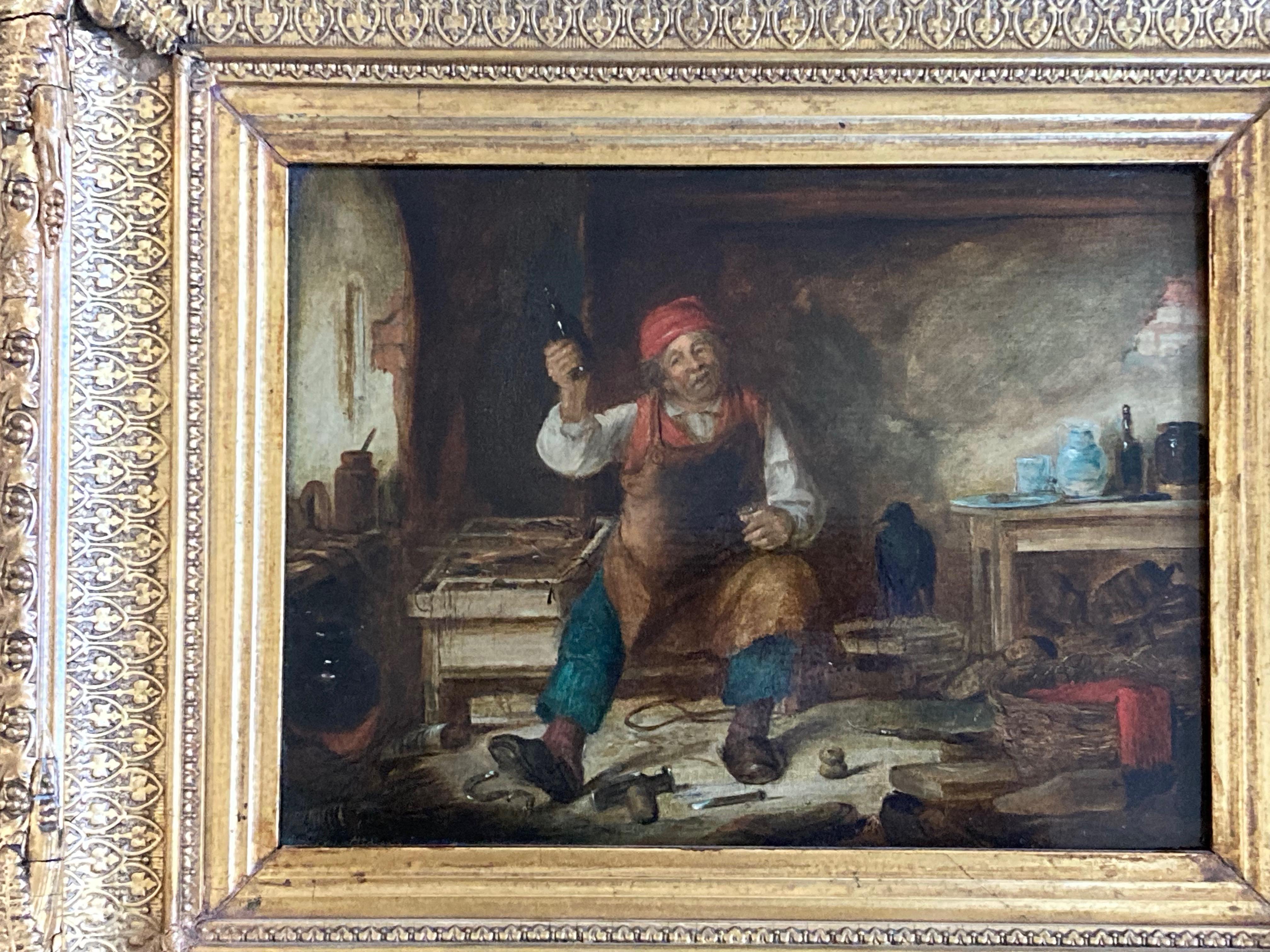 Charming Victorian interior scene of a blacksmith enjoying a drink For Sale 6