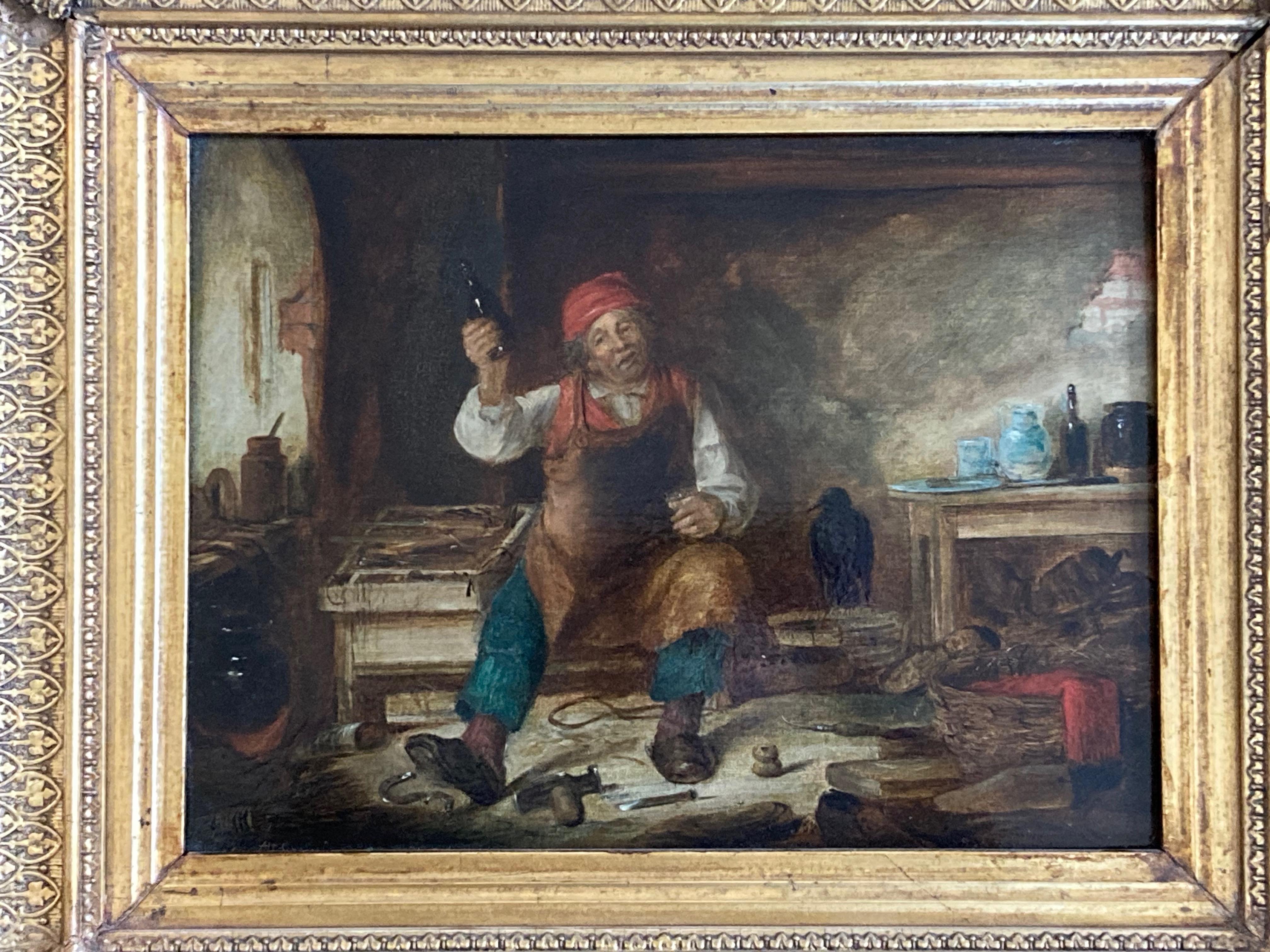 Charming Victorian interior scene of a blacksmith enjoying a drink For Sale 7