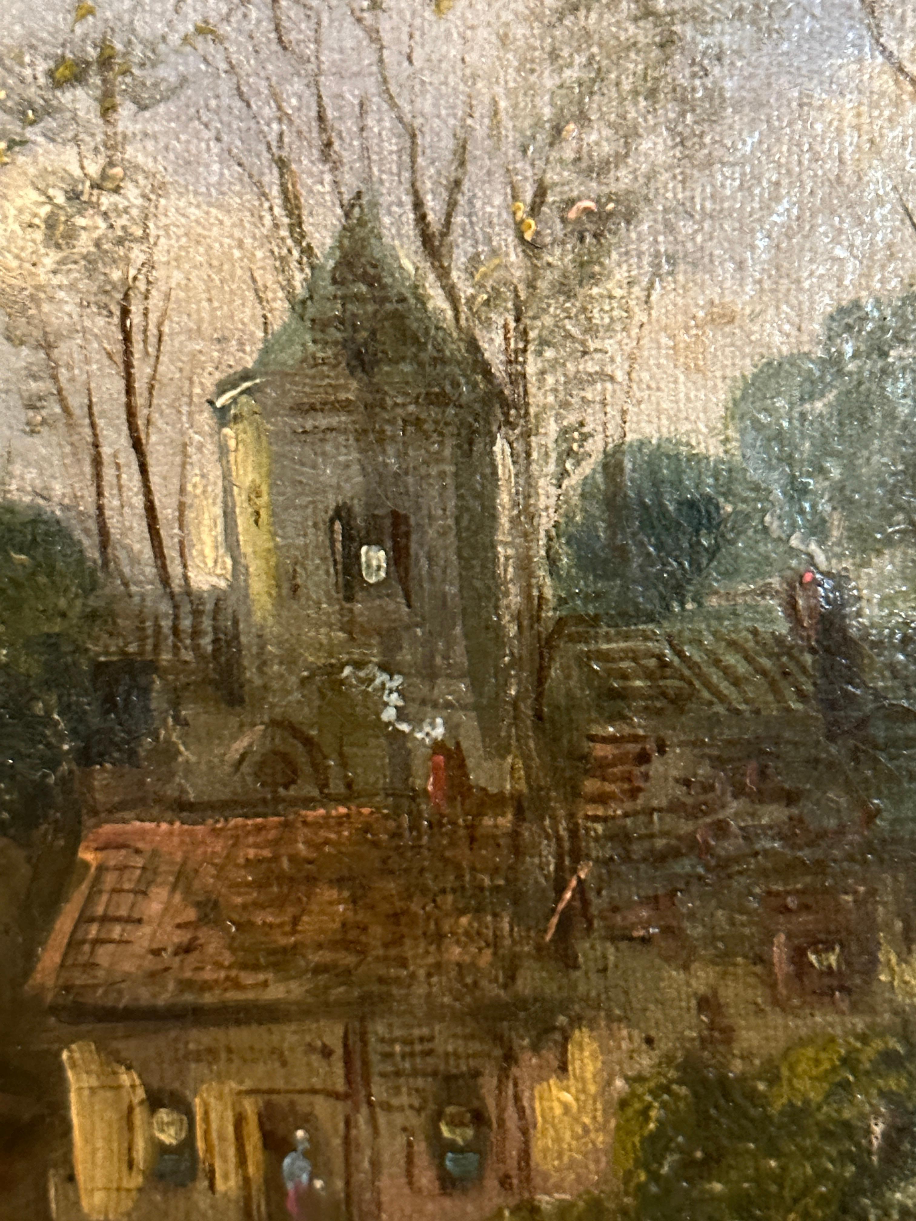 Paesaggio inglese vittoriano del XIX secolo con villaggio, chiesa e cottage

Alfred H. Vickers è stato un pittore di paesaggi inglese attivo nell'ultima parte del XIX secolo. An He dipinse in tutta l'Inghilterra e in Europa, soprattutto paesaggi