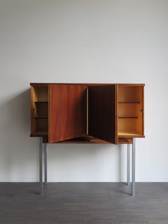 Alfred Hendrichx Mid-Century Modern Belgium Dark Wood Buffet Cabinet, 1960s