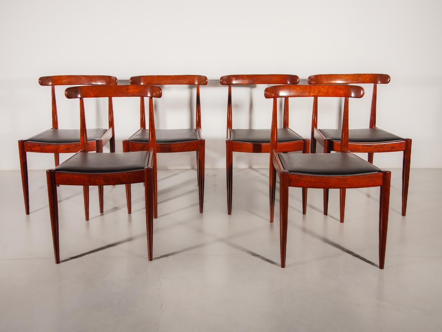 Mid-Century Modern Alfred Hendrickx Comfortable Set Of Six Dining Chairs for Belform, 1960 For Sale