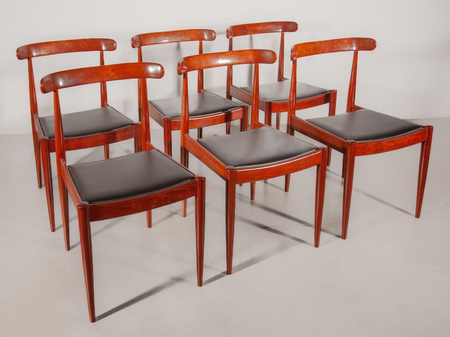 Belgian Alfred Hendrickx Comfortable Set Of Six Dining Chairs for Belform, 1960 For Sale