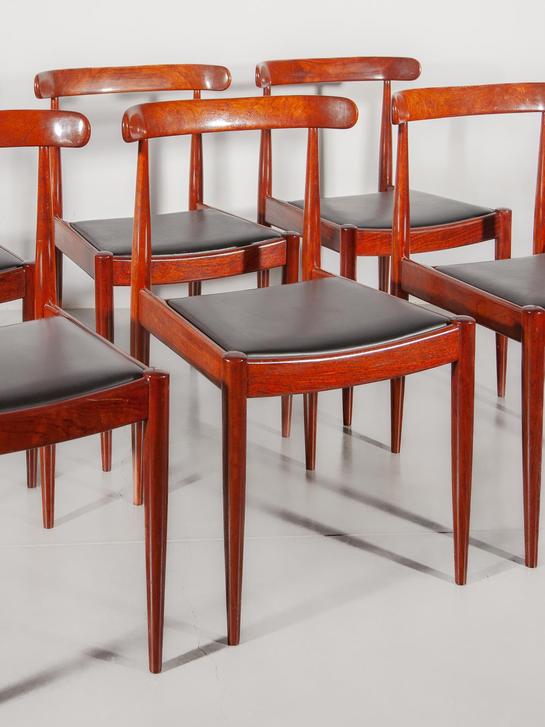 Alfred Hendrickx Comfortable Set Of Six Dining Chairs for Belform, 1960 In Good Condition For Sale In Antwerp, BE