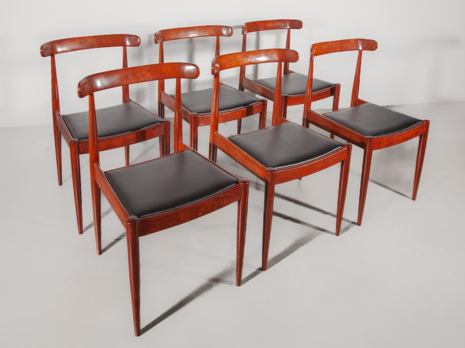 Alfred Hendrickx Comfortable Set Of Six Dining Chairs for Belform, 1960 For Sale 1