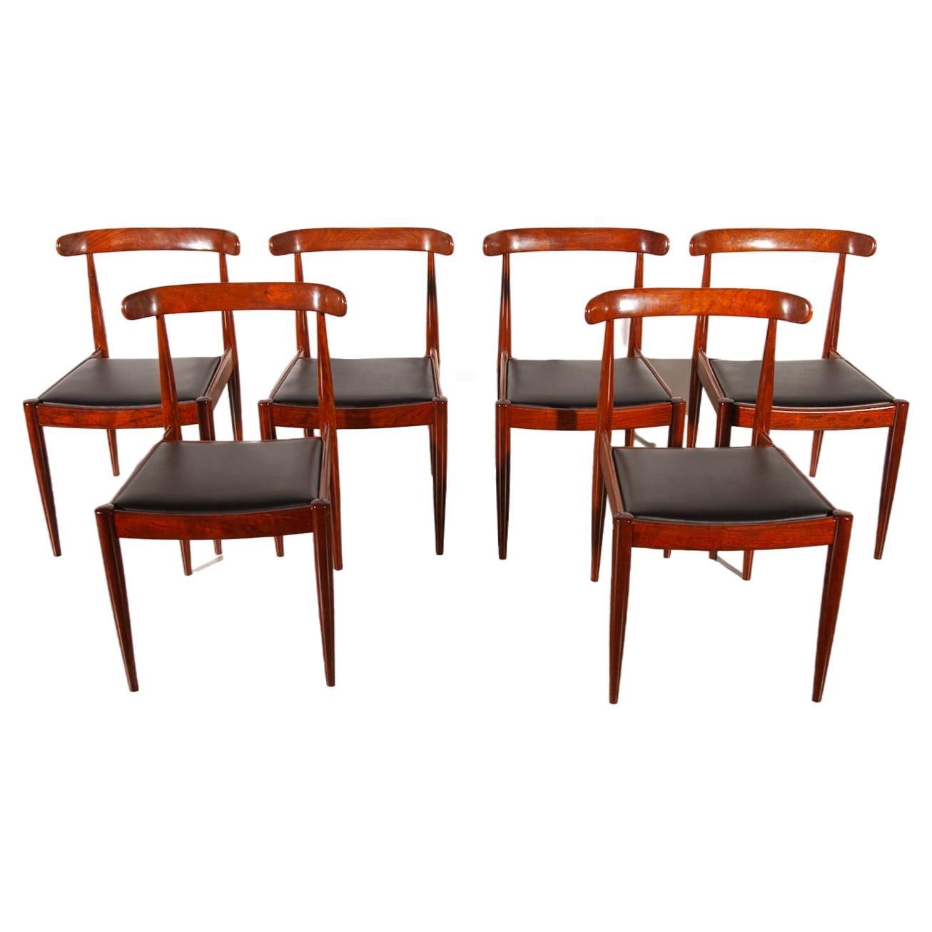 Alfred Hendrickx Comfortable Set Of Six Dining Chairs for Belform, 1960