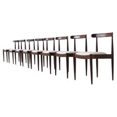 Alfred Hendrickx dining chairs in walnut Belform Belgium 1960