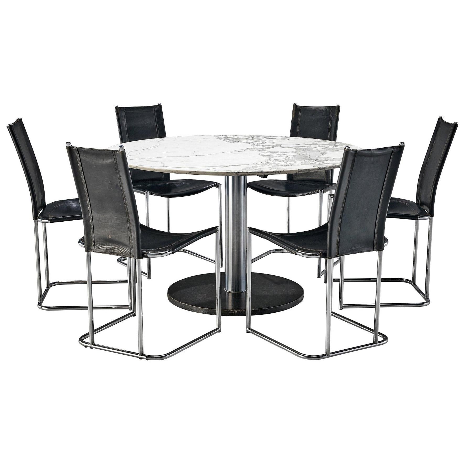 Rosewood Dining Table with Nested Chairs by Hans Olsen at 1stDibs ...