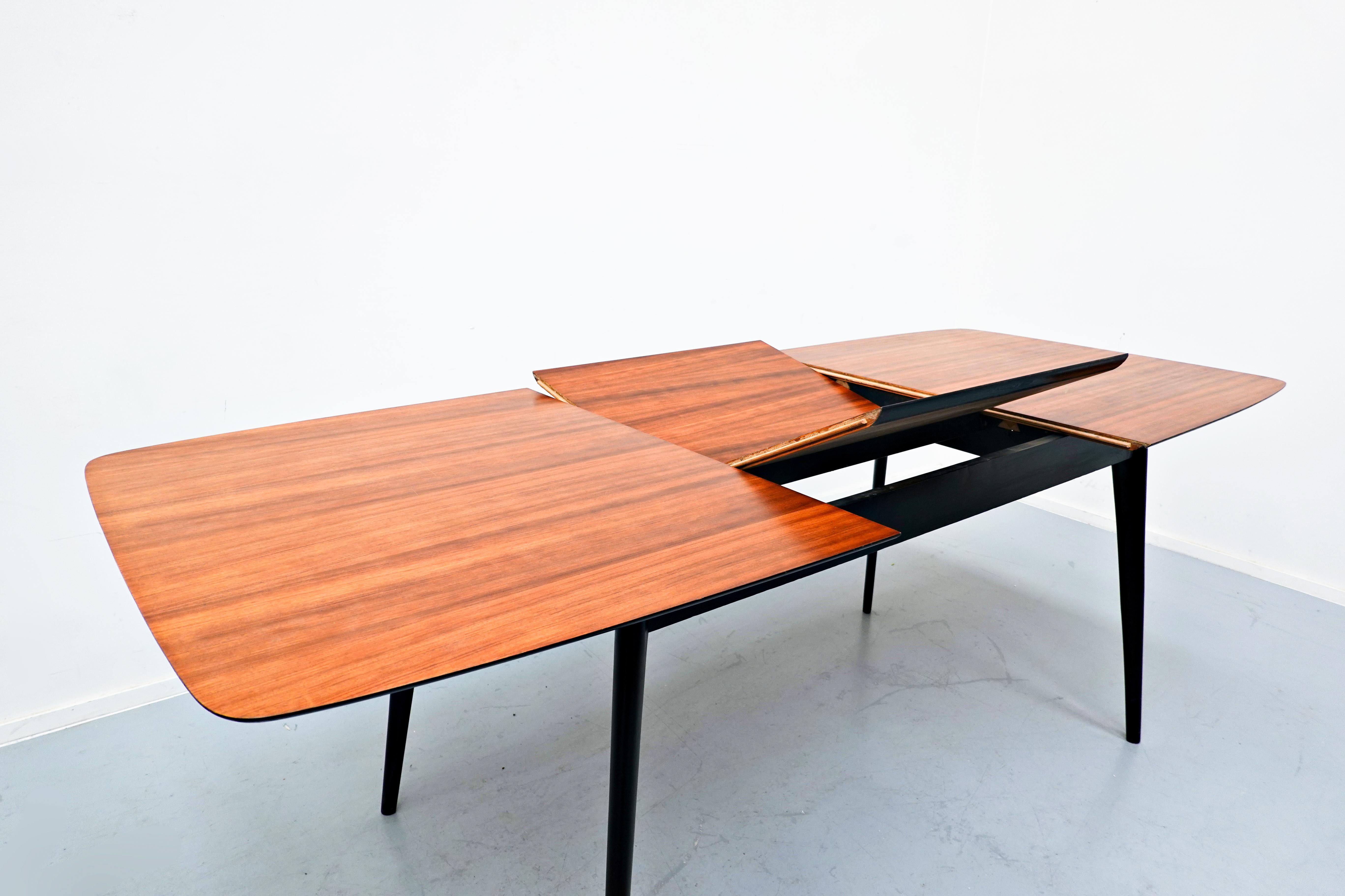 Wood Alfred Hendrickx Extendable Dining Table, Belgium, 1970s
