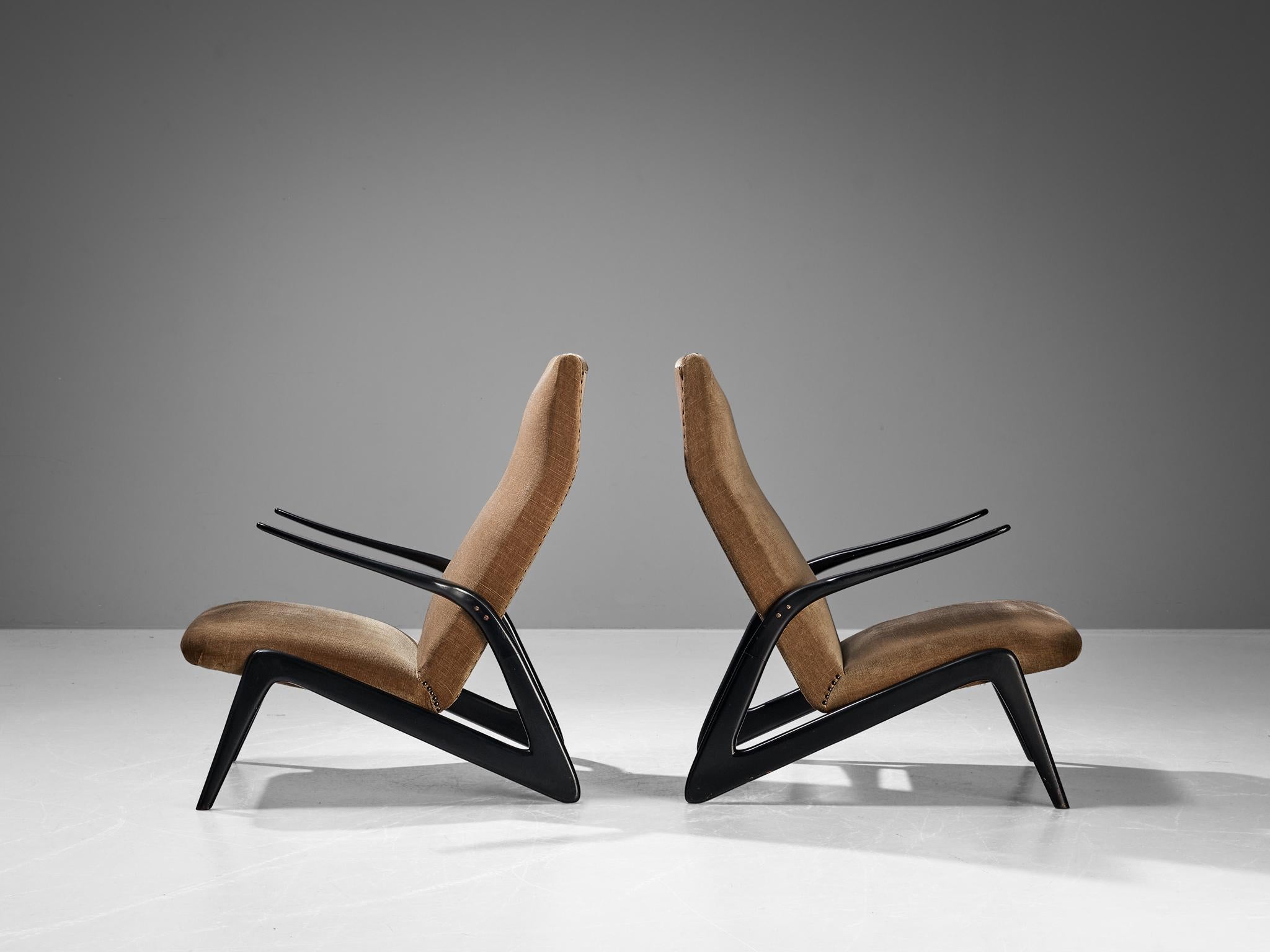 Alfred Hendrickx for Belform Pair of Lounge Chairs  In Good Condition In Waalwijk, NL
