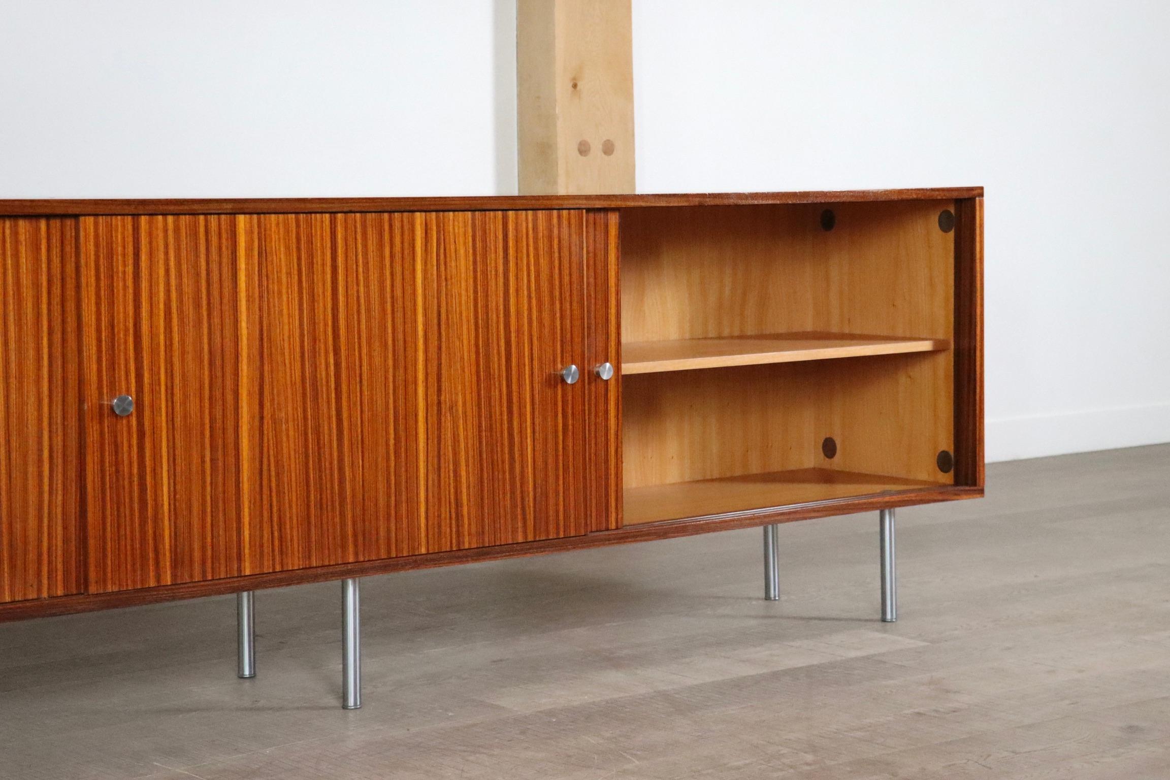 Chrome Alfred Hendrickx Grand buffet pour Belform, années 1960 en vente
