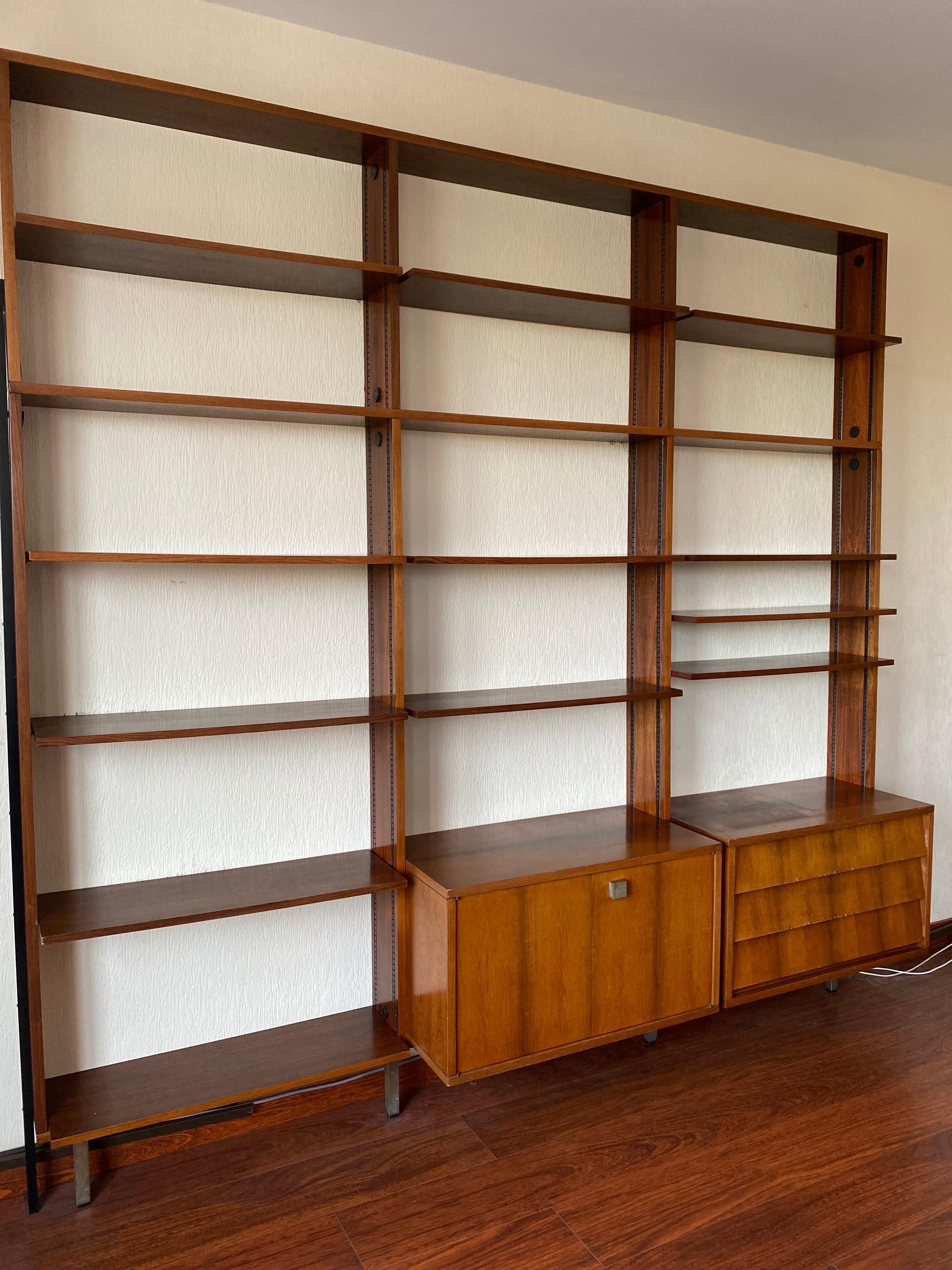 Mid-Century Modern Alfred Hendrickx Modular Bookcase Wallunit 1961 Belgium For Sale