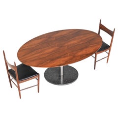 Alfred Hendrickx oval dining table in rosewood Belform Belgium 1960