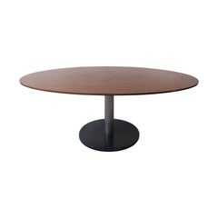 Alfred Hendrickx Oval Shaped Walnut Dining Table, Belgium Design, 1962