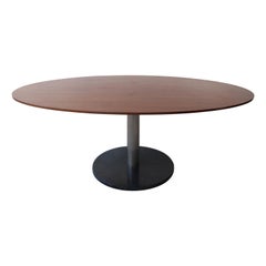 Vintage Alfred Hendrickx Oval Shaped Walnut Dining Table, Belgium Design, 1962