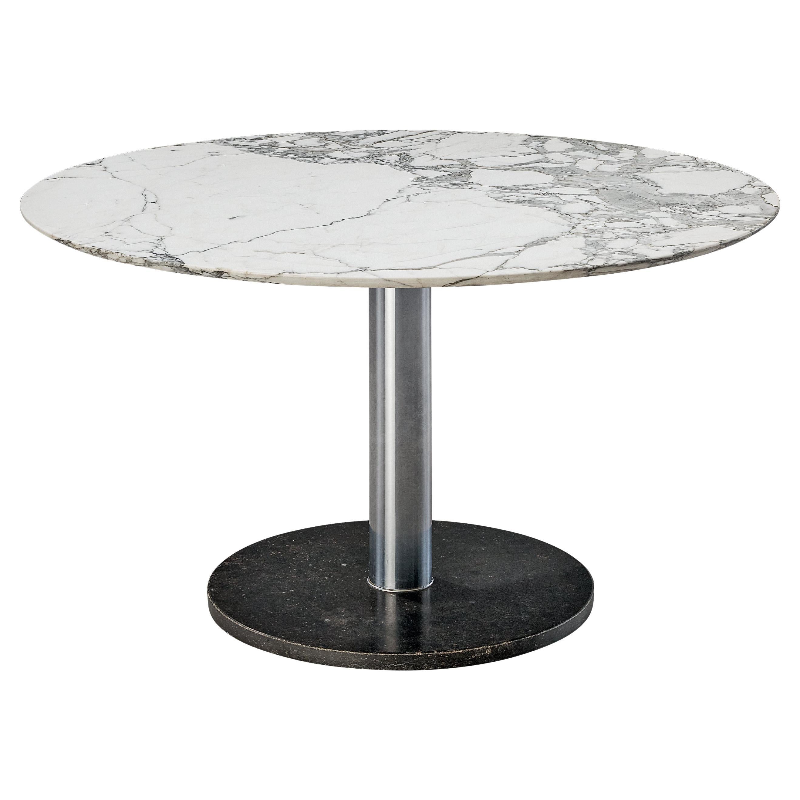 Alfred Hendrickx Pedestal Dining Room Table in Marble and Granite
