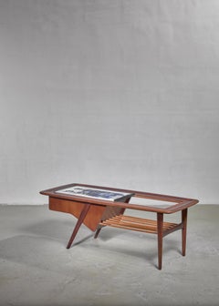 Alfred Hendrickx Side Table with Ceramic Tiles, Belgium, 1950s