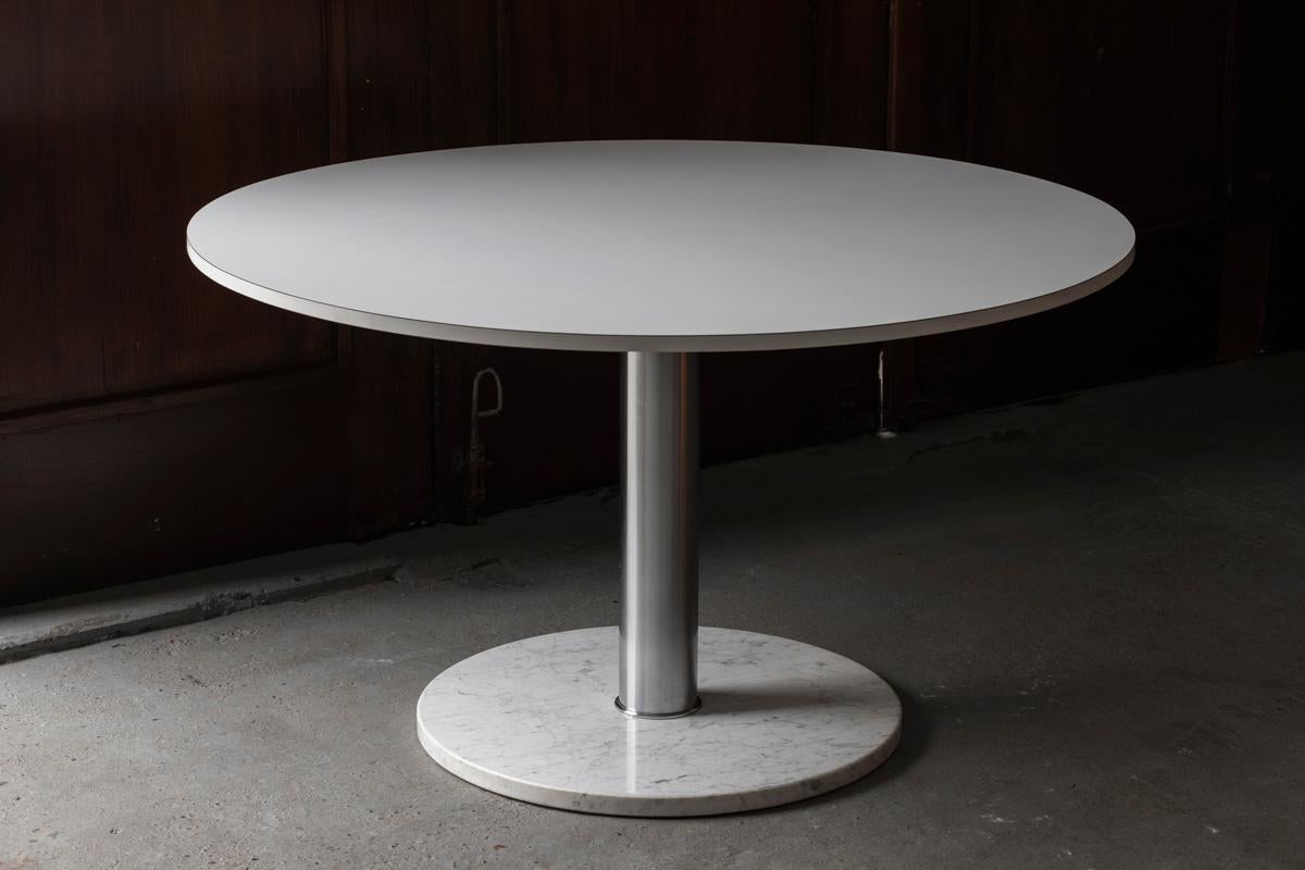 Alfred Hendrickx Dining Table with Marble Foot for Belform, Belgian design, '60s For Sale 12