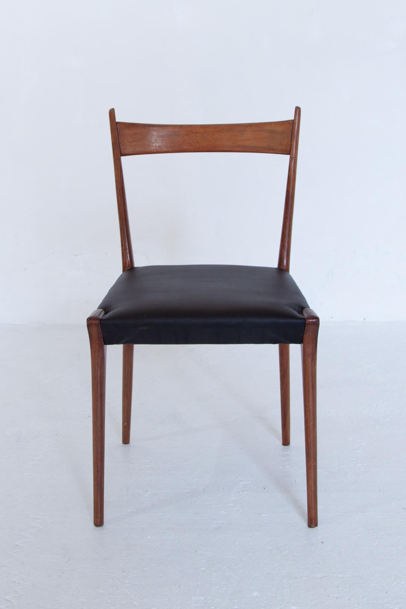 Mid-Century Modern Set of Eight Dining Chairs 1958, Belgium for Belform designed by Alfred Hendrickx