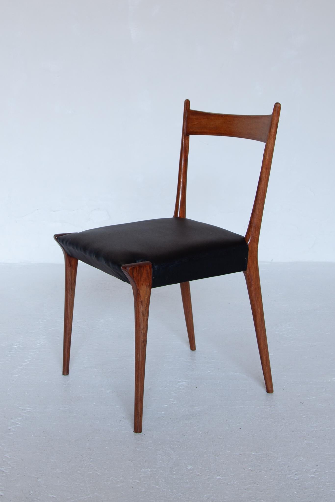 Belgian Set of Eight Dining Chairs 1958, Belgium for Belform designed by Alfred Hendrickx