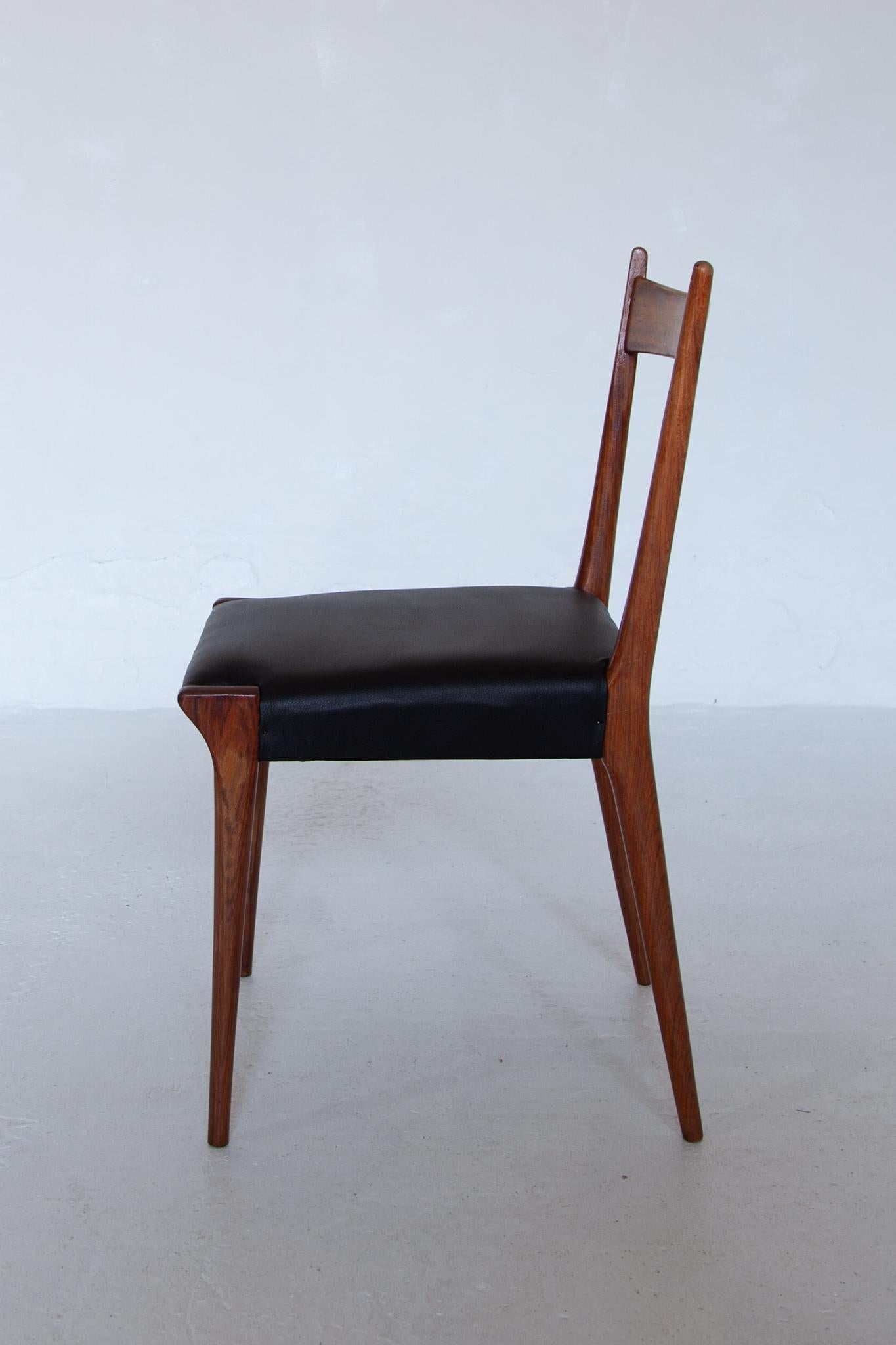 Hand-Crafted Set of Eight Dining Chairs 1958, Belgium for Belform designed by Alfred Hendrickx