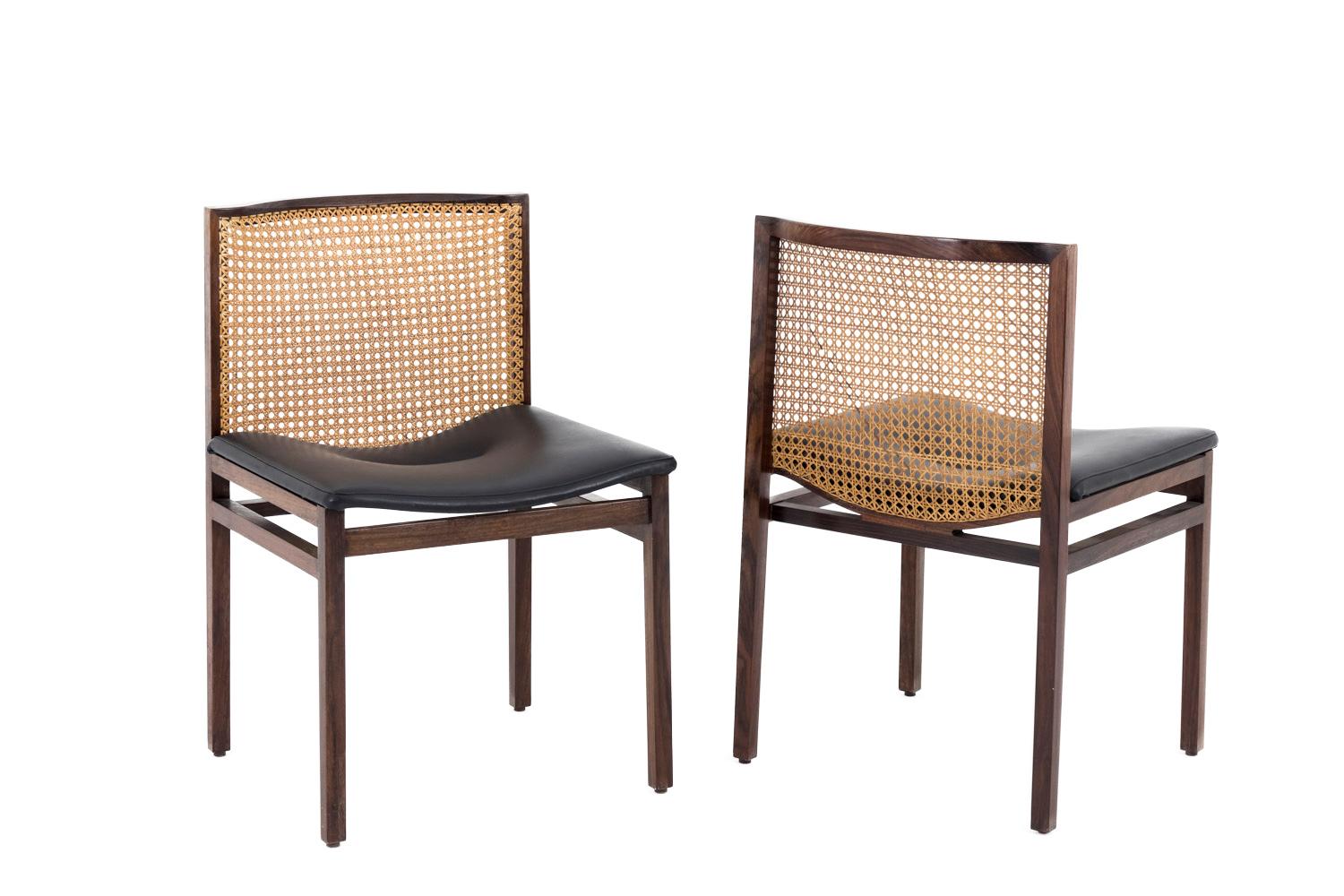 Modern Alfred Hendrickx, Set of six cane rosewood chairs, 1960’s 