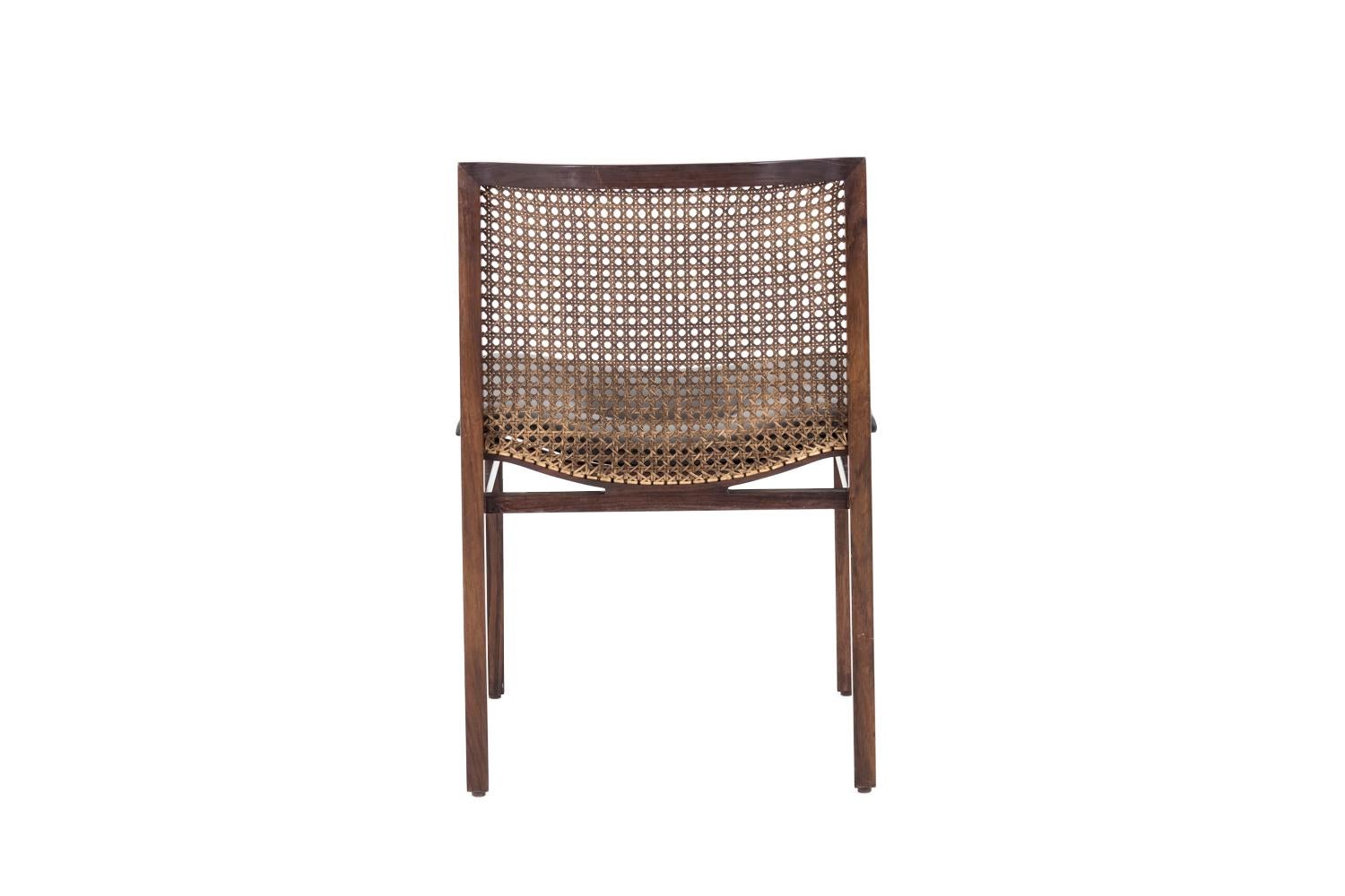 Alfred Hendrickx, Set of six cane rosewood chairs, 1960’s  1